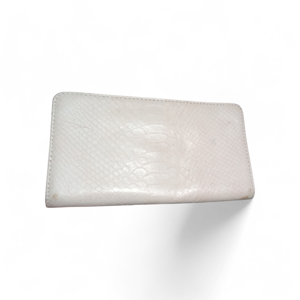 Michael Kors MK Logo Zip Wallet Beige Neutral Long Clutch Organizer - Picture 3 of 8